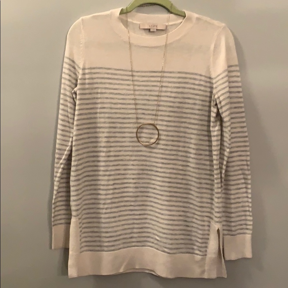 Loft cream tunic sweater